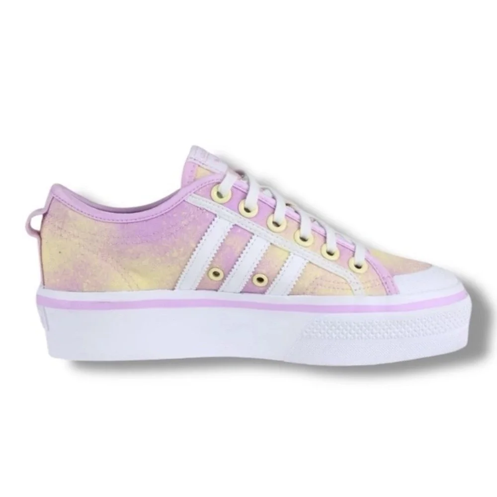 Adidas Nizza Platform Womens Shoes 6 Pink Multi‎ Canvas Casual Streetwear School